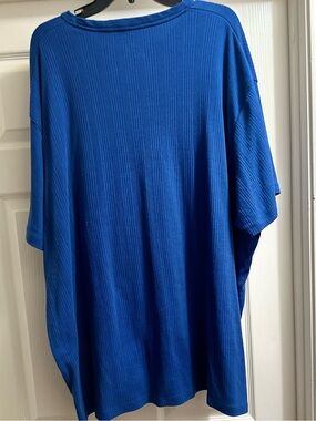 Big Men's Blue Ribbed Short-Sleeve Shirt size 4X EUC.